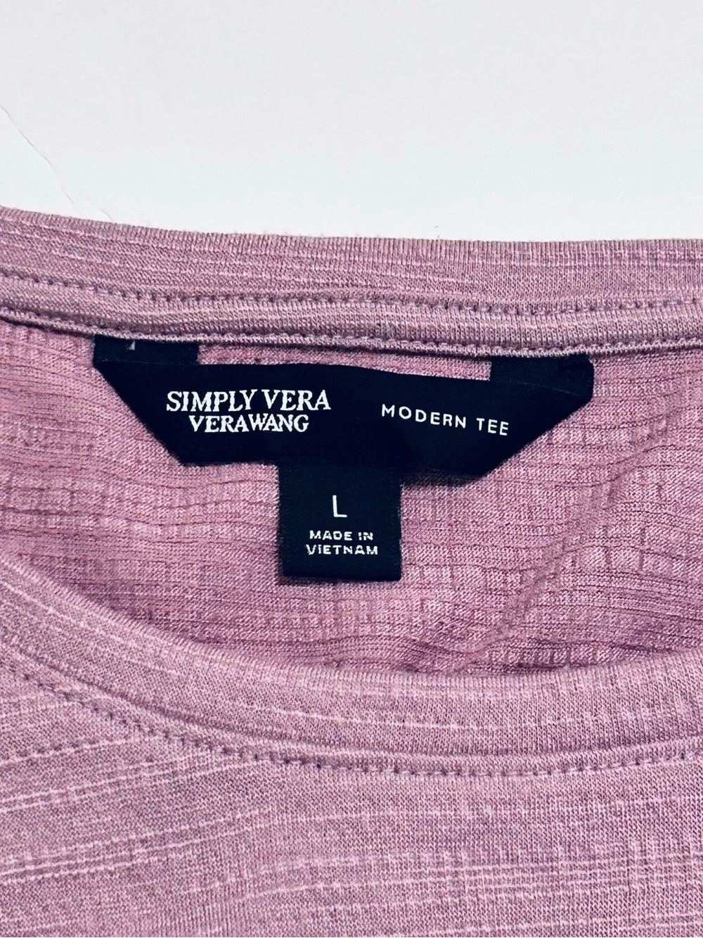 Simply Vera Vera Wang Short Sleeve Scoop Neck Top - Mauve size L - Picture 2 of 7